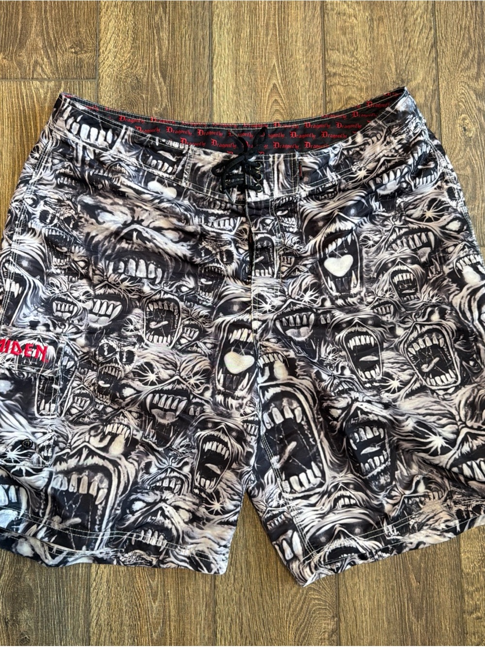 Iron Maiden Men's Eddie Dragonfly Board Shorts Swim Trunks Size 40 Vintage Rare
